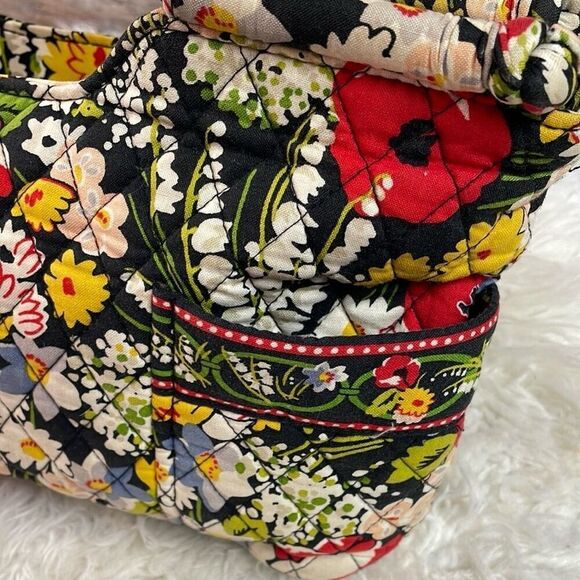 VERA BRADLEY Poppy Fields Retired Design Quilted Floral Handbag Satchel Tote Pur - Picture 7 of 15